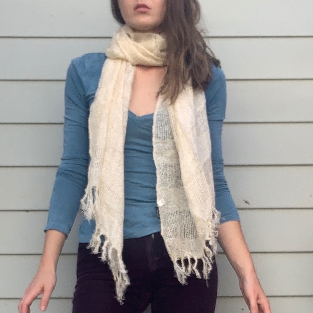 Beachy Beige loose knit scarf, wrap, pashmina,